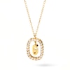 Thumbnail Image 1 of 1/4 CT. T.W. Lab-Created Diamond Open Frame &quot;G&quot; Initial Pendant in 14K Gold - 19.5&quot;