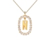 Thumbnail Image 2 of 1/4 CT. T.W. Lab-Created Diamond Open Frame "N" Initial Pendant in 14K Gold - 19.5"