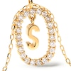 Thumbnail Image 4 of 1/4 CT. T.W. Lab-Created Diamond Open Frame &quot;S&quot; Initial Pendant in 14K Gold - 19.5&quot;