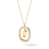 Thumbnail Image 1 of 1/4 CT. T.W. Lab-Created Diamond Open Frame &quot;O&quot; Initial Pendant in 14K Gold - 19.5&quot;