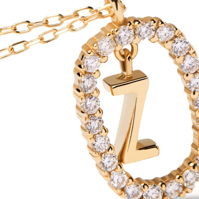 Main Image 4 of 1/4 CT. T.W. Lab-Created Diamond Open Frame &quot;Z&quot; Initial Pendant in 14K Gold - 19.5&quot;