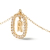 Thumbnail Image 6 of 1/4 CT. T.W. Lab-Created Diamond Open Frame &quot;R&quot; Initial Pendant in 14K Gold - 19.5&quot;