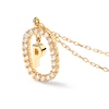 Thumbnail Image 9 of 1/4 CT. T.W. Lab-Created Diamond Open Frame &quot;P&quot; Initial Pendant in 14K Gold - 19.5&quot;