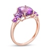 Thumbnail Image 2 of EFFY™ Collection Multi-Shape Amethyst Five Stone Ring in 14K Rose Gold