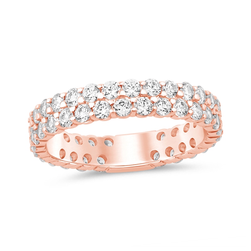 2 CT. T.W. Diamond Double Row Eternity Anniversary Band in 14K Rose ...