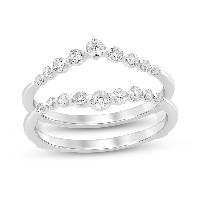 Main Image 1 of 1/2 CT. T.W. Diamond Graduated Contour Solitaire Enhancer in 14K White Gold