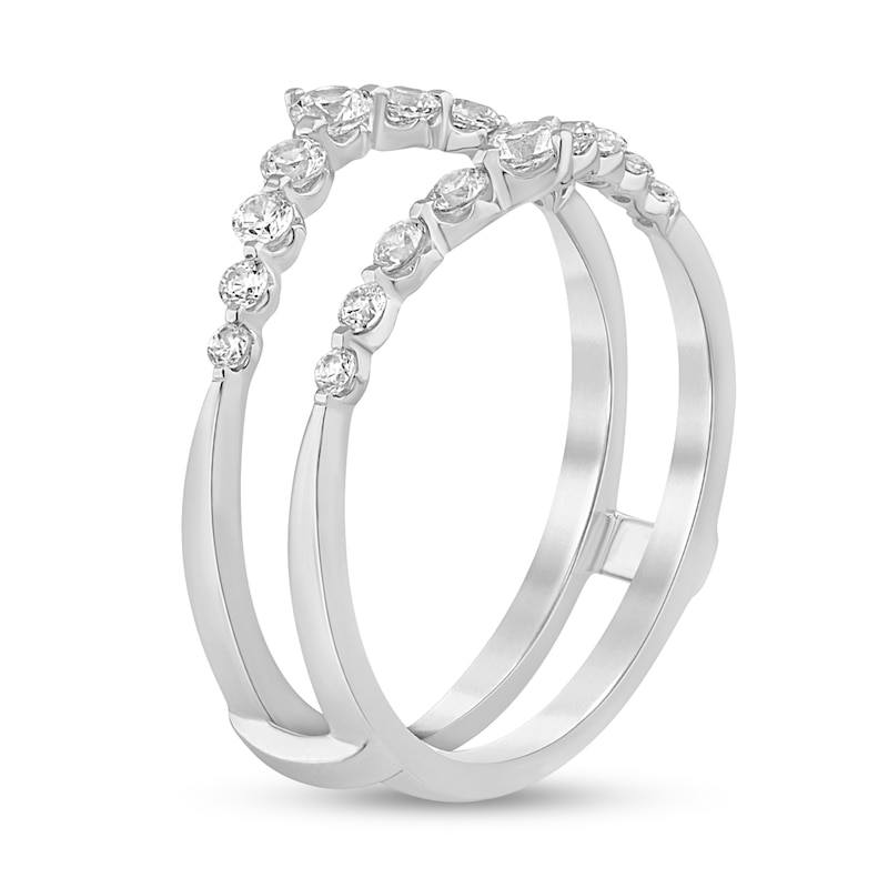 Main Image 2 of 1/2 CT. T.W. Diamond Graduated Contour Solitaire Enhancer in 14K White Gold