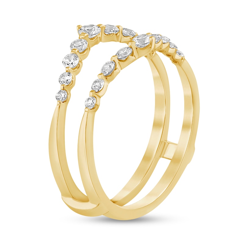 Main Image 2 of 1/2 CT. T.W. Diamond Graduated Contour Solitaire Enhancer in 14K Gold