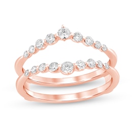 1/2 CT. T.W. Diamond Graduated Contour Solitaire Enhancer in 14K Rose Gold