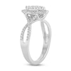 Thumbnail Image 2 of 1/2 CT. T.W. Marquise-Shaped Multi-Diamond Frame Twist Shank Engagement Ring in 14K White Gold (I/I2)