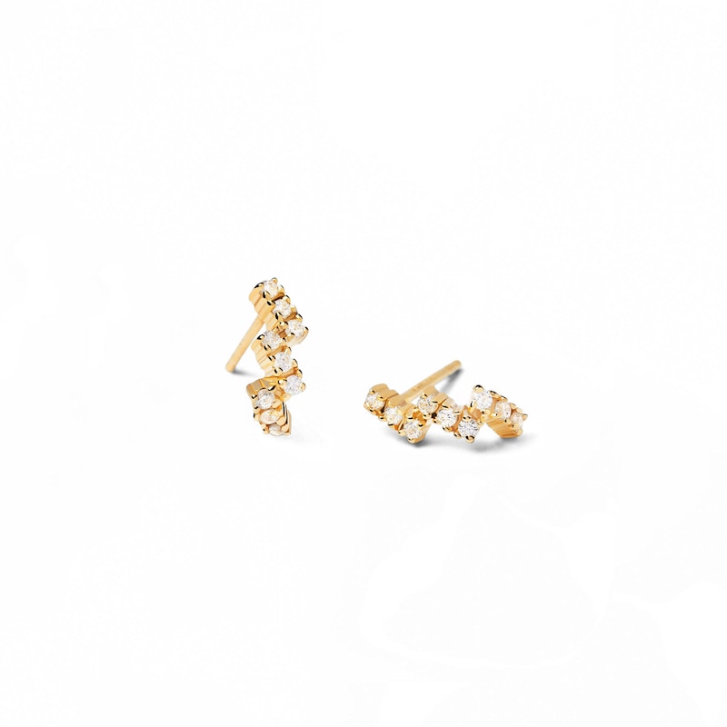 Main Image 1 of 1/5 CT. T.W. Lab-Created Diamond Zig-Zag Stud Earrings in 14K Gold