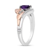 Thumbnail Image 2 of Enchanted Disney Ariel Amethyst and 1/15 CT. T.W. Diamond Seashell Ring in Sterling Silver and 10K Rose Gold