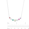 Thumbnail Image 3 of Mother's Simulated Gemstone Graduated Twisted Ribbon Wrapped Necklace in Sterling Silver (7 Stones)