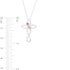 Thumbnail Image 3 of Mother's Simulated Gemstone Slant Gothic-Style Loop Cross Pendant in Sterling Silver (4 Stones)