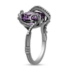 Thumbnail Image 2 of Enchanted Disney Villains Ursula Oval Amethyst and 1/10 CT. T.W. Diamond Ring in Sterling Silver with Black Rhodium