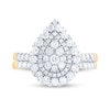 Thumbnail Image 4 of 1-1/4 CT. T.W. Pear-Shaped Multi-Diamond Double Frame Bridal Set in 14K Gold