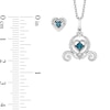 Thumbnail Image 4 of Enchanted Disney Cinderella Blue Topaz and 1/10 CT. T.W. Diamond Pendant and Stud Earrings Set in Sterling Silver - 19"