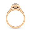 Thumbnail Image 3 of 1 CT. T.W. Diamond Double Pear-Shaped Frame Multi-Row Bridal Set in 14K Rose Gold