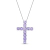 Thumbnail Image 1 of 3.5mm Amethyst Cross Pendant in Sterling Silver