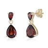 Thumbnail Image 1 of Pear-Shaped Garnet Double Drop Earrings in Sterling Silver with 18K Gold Plate