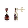 Thumbnail Image 2 of Pear-Shaped Garnet Double Drop Earrings in Sterling Silver with 18K Gold Plate