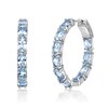 Thumbnail Image 1 of Oval Blue Topaz Inside-Out Hoop Earrings in Sterling Silver