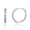 Thumbnail Image 2 of Oval Blue Topaz Inside-Out Hoop Earrings in Sterling Silver