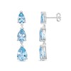 Thumbnail Image 2 of Pear-Shaped Sky Blue Topaz Graduated Triple Drop Earrings in Sterling Silver