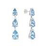 Thumbnail Image 3 of Pear-Shaped Sky Blue Topaz Graduated Triple Drop Earrings in Sterling Silver