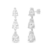 Thumbnail Image 1 of Pear-Shaped White Topaz Graduated Triple Drop Earrings in Sterling Silver