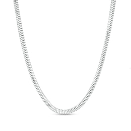 Men's 3.0mm Diamond-Cut Snake Chain Necklace in Solid 10K White Gold - 20&quot;