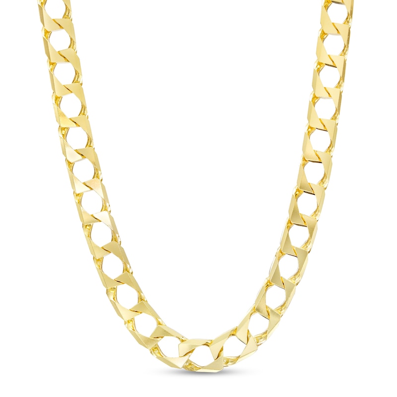 Main Image 1 of Men's 6.5mm Curb Chain Necklace in Solid 10K Gold - 18&quot;