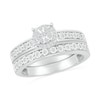 Thumbnail Image 1 of 1/6 CT. T.W. Multi-Diamond Frame Channel Bridal Set in Sterling Silver