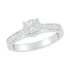 Thumbnail Image 3 of 1/6 CT. T.W. Multi-Diamond Frame Channel Bridal Set in Sterling Silver