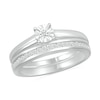 Thumbnail Image 1 of 1/5 CT. T.W. Diamond Solitaire Bridal Set in Sterling Silver