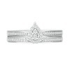 Thumbnail Image 3 of 1/4 CT. T.W. Pear-Shaped Multi-Diamond Frame Tapered Shank Bridal Set in Sterling Silver