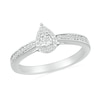 Thumbnail Image 4 of 1/4 CT. T.W. Pear-Shaped Multi-Diamond Frame Tapered Shank Bridal Set in Sterling Silver