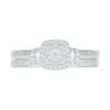 Thumbnail Image 2 of 1/5 CT. T.W. Cushion-Shaped Multi-Diamond Frame Double Collar Bridal Set in Sterling Silver