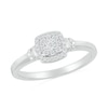 Thumbnail Image 3 of 1/5 CT. T.W. Cushion-Shaped Multi-Diamond Frame Double Collar Bridal Set in Sterling Silver
