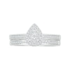 Thumbnail Image 3 of 1/3 CT. T.W. Pear-Shaped Multi-Diamond Frame Bridal Set in Sterling Silver