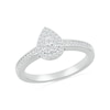 Thumbnail Image 4 of 1/3 CT. T.W. Pear-Shaped Multi-Diamond Frame Bridal Set in Sterling Silver