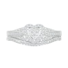 Thumbnail Image 2 of 1/5 CT. T.W. Heart-Shaped Multi-Diamond Frame Tapered Shank Bridal Set in Sterling Silver