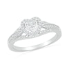 Thumbnail Image 3 of 1/5 CT. T.W. Heart-Shaped Multi-Diamond Frame Tapered Shank Bridal Set in Sterling Silver