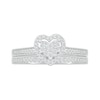 Thumbnail Image 3 of 1/4 CT. T.W. Heart-Shaped Multi-Diamond Frame Bridal Set in Sterling Silver