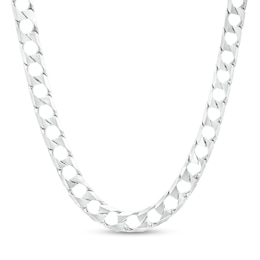 Men's 6.2mm Diamond-Cut Curb Chain Necklace in Solid Sterling Silver  - 22&quot;