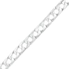 Thumbnail Image 1 of Men's 7.2mm Diamond-Cut Curb Chain Bracelet in Solid Sterling Silver  - 8.5&quot;