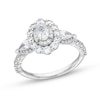 Thumbnail Image 0 of 1-1/2 CT. T.W. Oval Diamond Sideways Past Present Future® Engagement Ring in 14K White Gold (I/SI2)