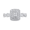 Thumbnail Image 2 of 1/2 CT. T.W. Emerald-Cut Diamond Double Frame Twist Shank Engagement Ring in 10K White Gold (I/I1)