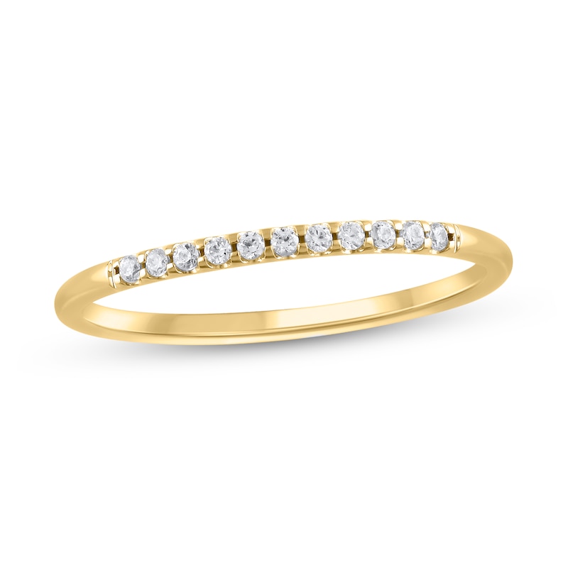 Main Image 1 of 1/10 CT. T.W. Diamond Eleven Stone Pavé Anniversary Band in 10K Gold