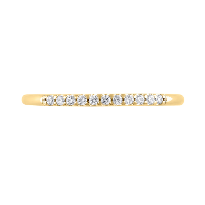 Main Image 2 of 1/10 CT. T.W. Diamond Eleven Stone Pavé Anniversary Band in 10K Gold